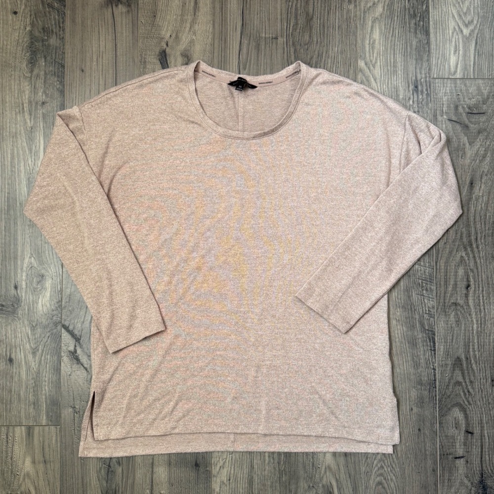 Banana Republic Womens Light Pink‎ Marled Knit Long Sleeve Crew Neck Top Size M